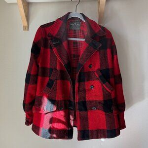 Vintage 1950's Red Buffalo Plaid White Stag Westwools 100% Wool Jacket